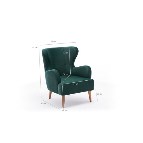 Atelier Del Sofa Fotelja, Petrol Green, Karina - Petrol Green slika 7