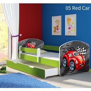 Dječji krevet ACMA s motivom, bočna zelena + ladica 180x80 cm - 05 Red Car