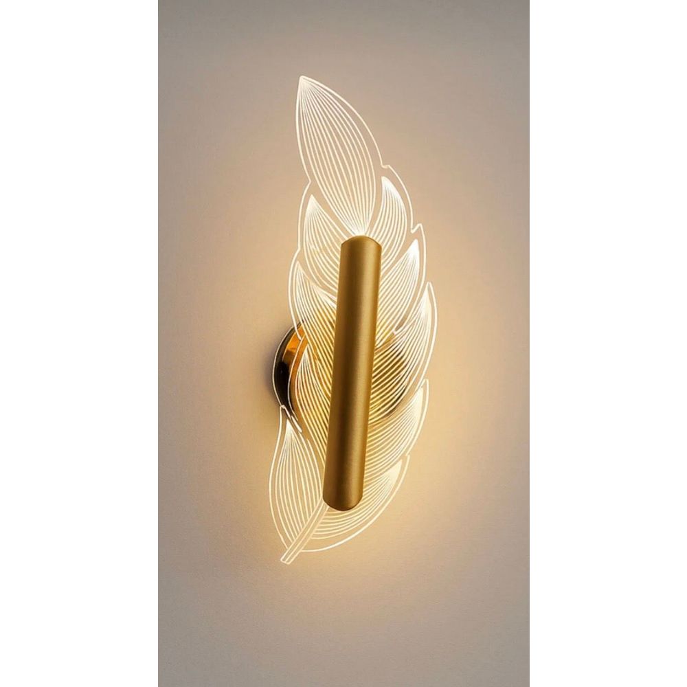 Zidna Lampa BRZ-343409 - Zlatna i Prozirna slika 1