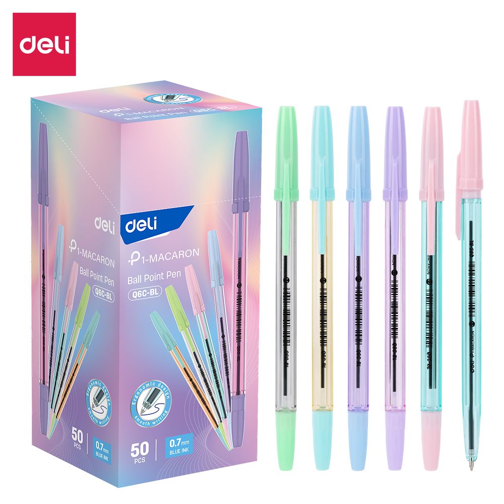 HEM. OLOVKA DELI MIX PASTELNIH BOJA  - plavi ispis 0.7mm EQ6C-BL slika 1