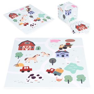 Ecotoys velika Eva pjenasta podloga za djecu farma,bijela 90,5 x 90,5 cm 21 kom 