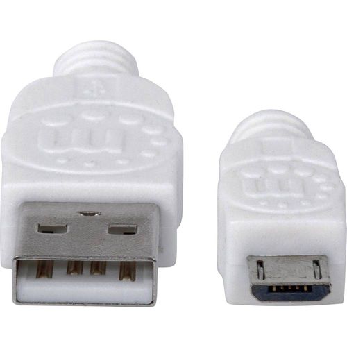 Manhattan USB kabel USB 2.0 USB-A utikač, USB-Micro-B utikač 1.00 m bijela UL certificiran 323987 slika 3