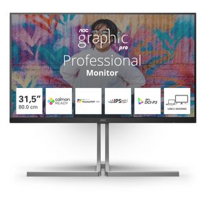 AOC U32U3CV, 32", 4K, HDMI, DP, USB-C, RJ45, Calma U32U3CV