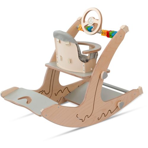 QuarttoLino 7u1 dječja stolica za bebe i djecu siva sa volanom slika 10