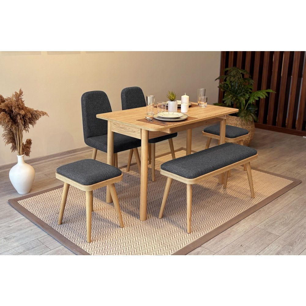 Vina Mini 03 1053 - Ekstenzibilni Trpezarijski Sto i Set Stolica (6 Komada) slika 2