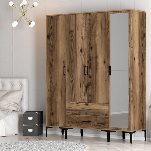 Kumsal STR - Walnut Walnut Wardrobe slika 3