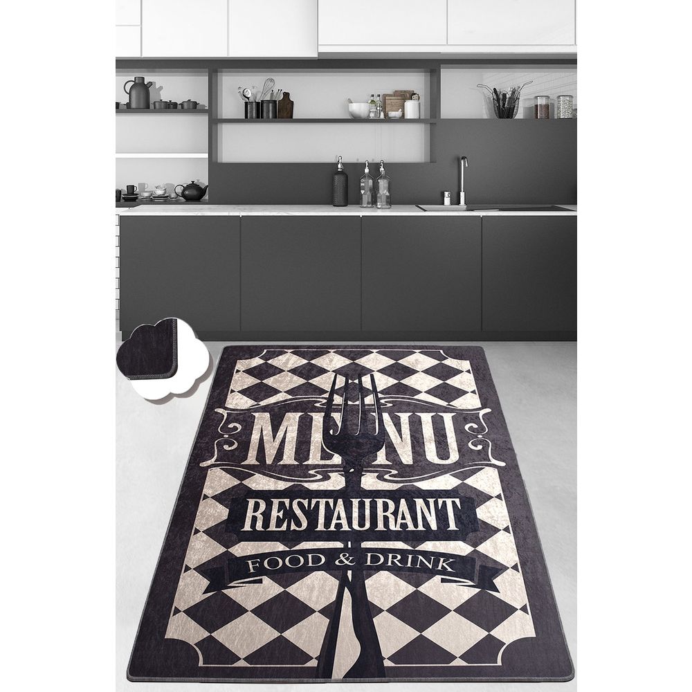 Crni krem tepih Food And Drink Djt (80 x 120 cm) slika 1