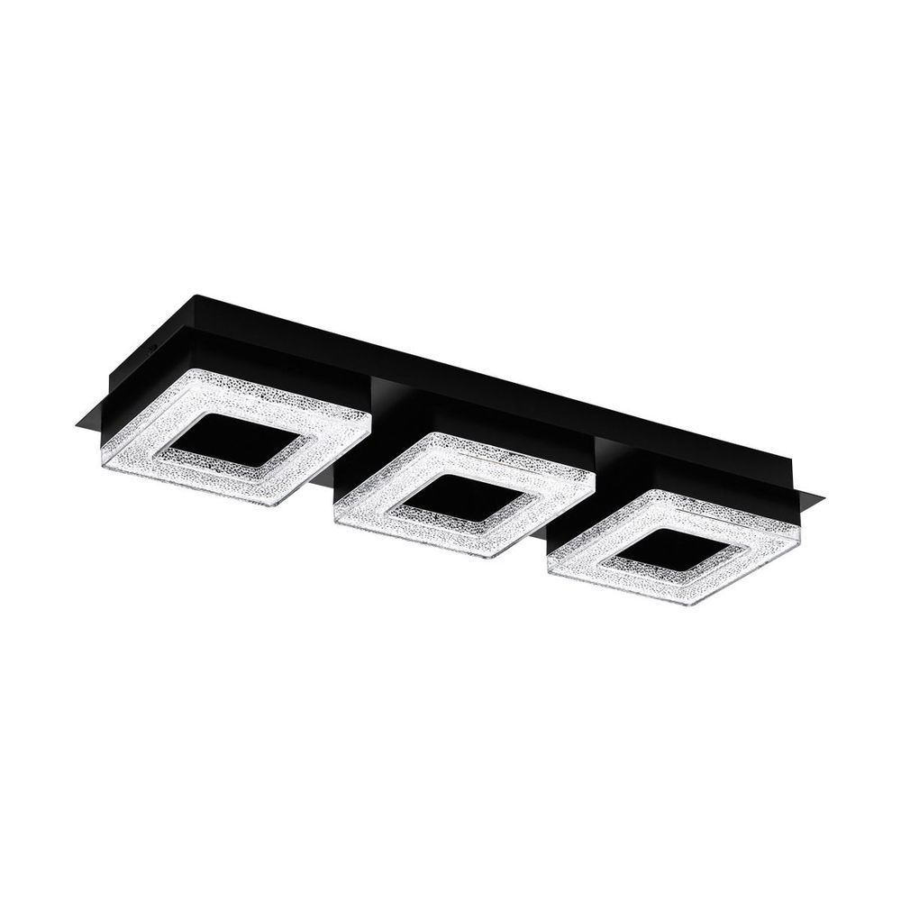 Eglo Fradelo 1 Zidna/Stropna Lampa - LED, 3x4W, 3x400lm, Crna/Čelik/Kristal slika 1