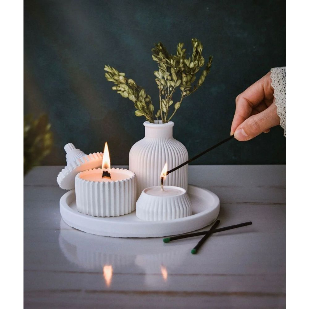 Candle set (5 pieces) Ers1271, colour: white slika 3
