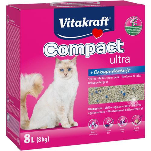 Vitakraft Compact ultra s baby puderom, posip za mačke, 8 kg slika 1