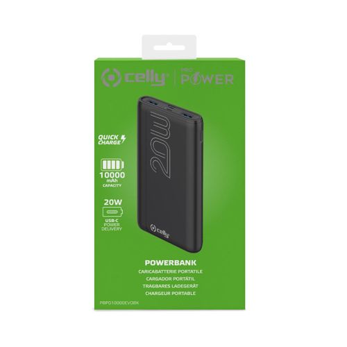 CELLY Powerbank EVO od 10000mAh u CRNOJ boji slika 3