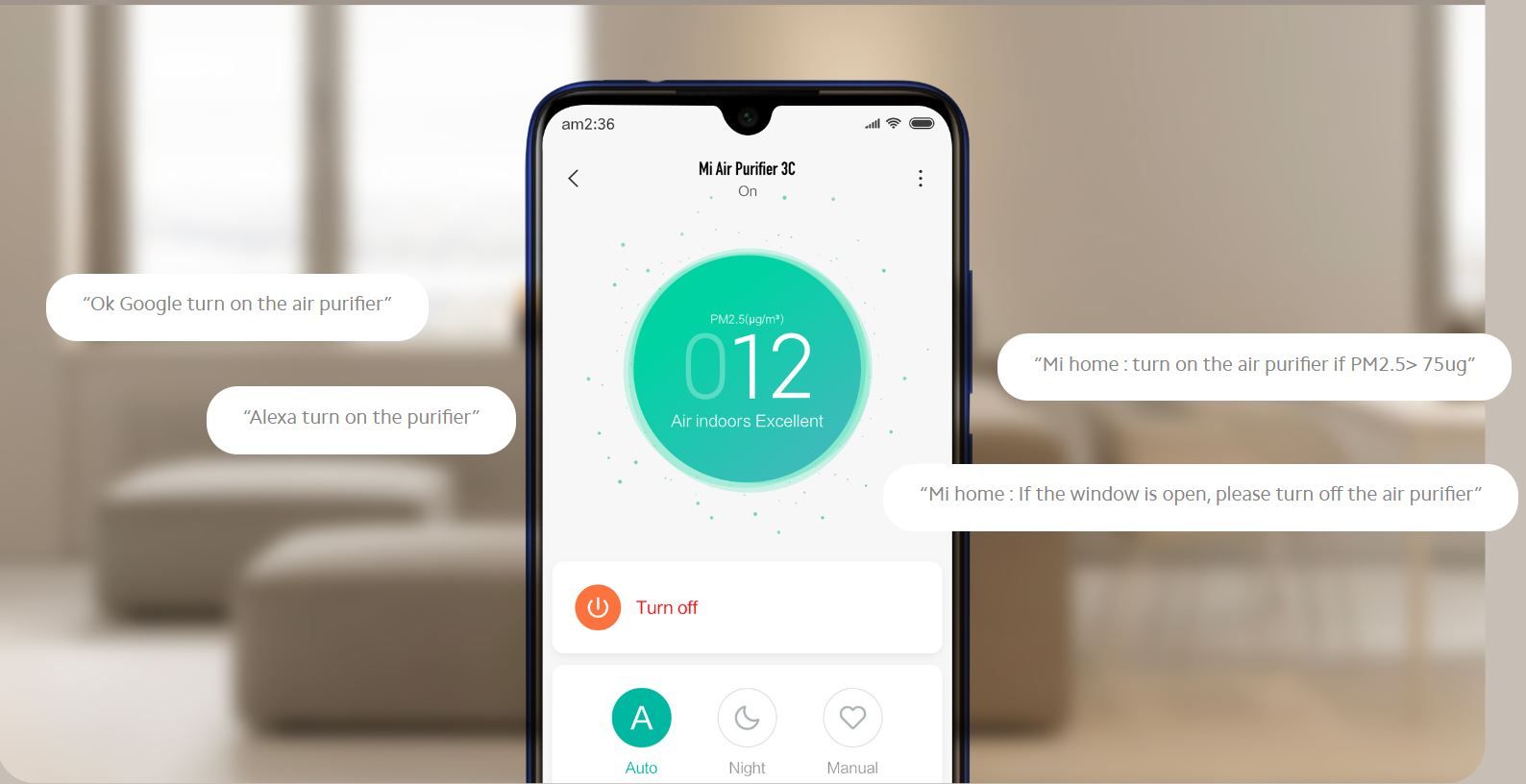 Mi Home/Xiaomi Home app + AI voice