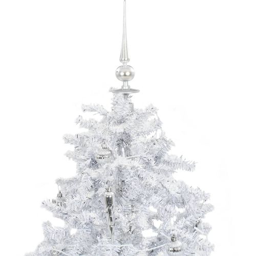 Božićno drvce koje sniježi sa stalkom bijelo 140 cm slika 37