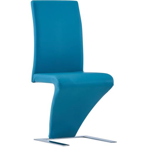 Blagovaonske stolice cik-cak oblika od umjetne kože 6 kom plave slika 32