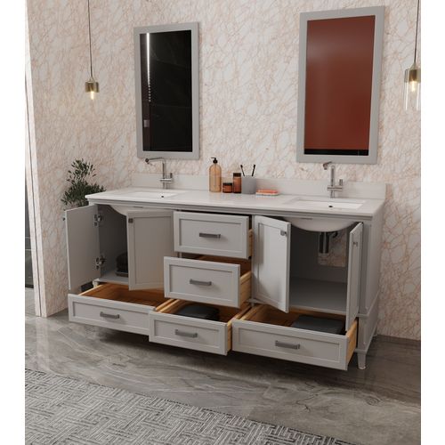 Hanah Home Yukon 72 - Grey Grey Bathroom Furniture Set (3 Pieces) slika 4
