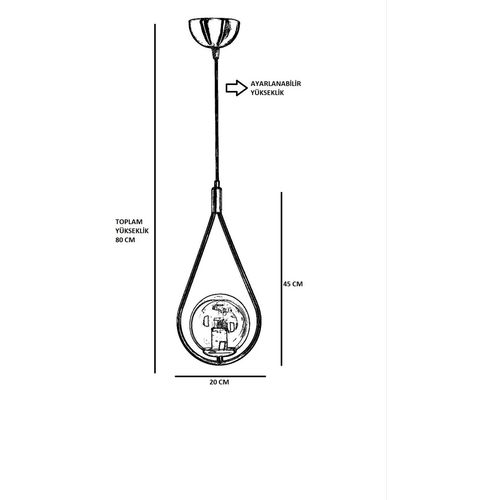 Damla Tekli Gold Bal Camlı Sarkıt Gold Chandelier slika 4