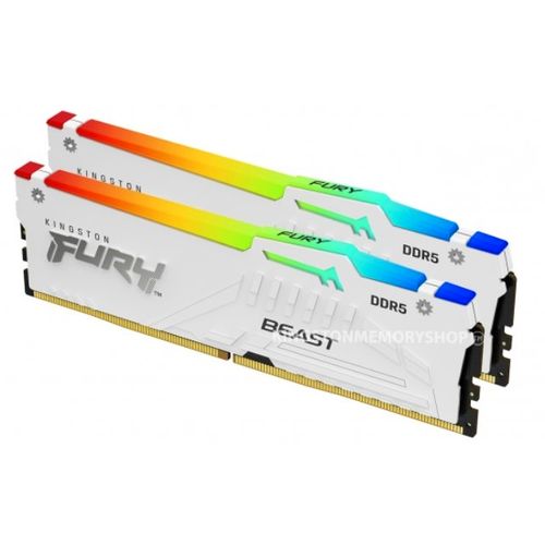 Kingston DIMM DDR5 32GB (2x16GB kit) 6800MT/s KF568C34BWEAK2-32 FURY Beast White RGB EXPO slika 2