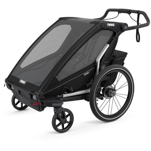 Thule Chariot Sport 2 crna sportska dječja kolica i prikolica za bicikl za dvoje djece (4u1) slika 3