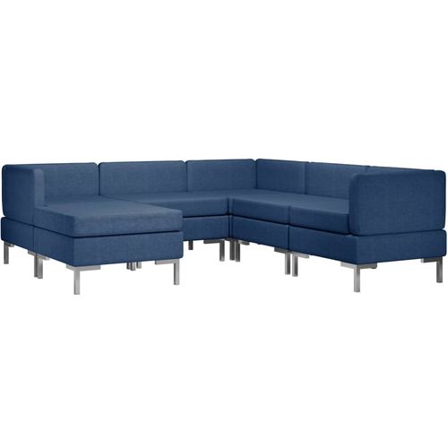 6-dijelni set sofa od tkanine plavi slika 46
