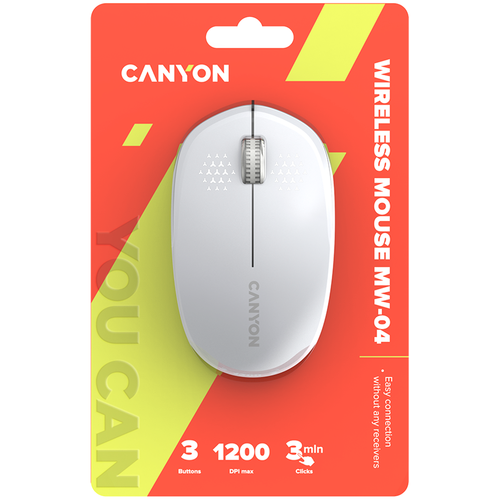 CANYON MW-04, Bluetooth Wireless optical mouse, White slika 6