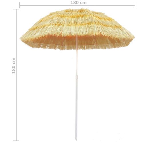 Suncobran za plažu u havajskom stilu 180 cm prirodni slika 4