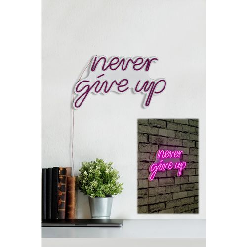 Wallity Ukrasna plastična LED rasvjeta, Never Give Up - Pink slika 11