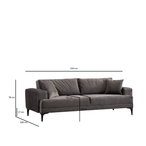 Woody Fashion Trosjed Astana 3 Seater - Anthracite slika 8