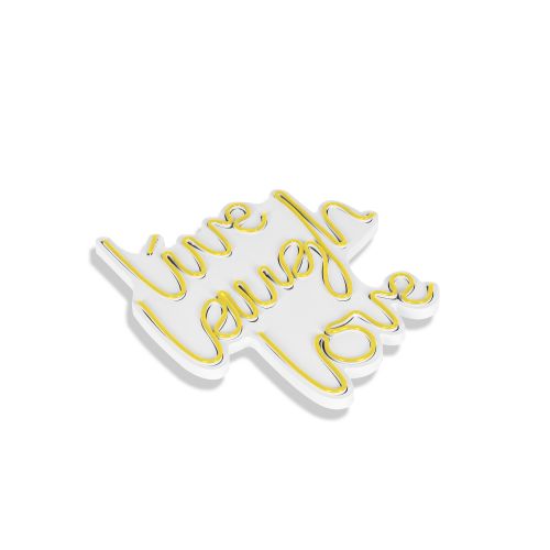 Wallity Ukrasna plastična LED rasvjeta, Live Laugh Love - Yellow slika 5