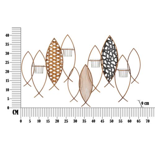 Mauro Ferretti Svijećnjak riba zidni cm 66x9x40,5 slika 6