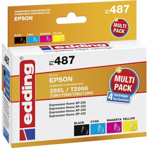 Edding tinta zamijenjen Epson 29XL, T2996, T2991, T2992, T2993, T2994 kompatibilan kombinirano pakiranje crn, cijan, purpurno crven, žut edding 487 18-487 slika 2