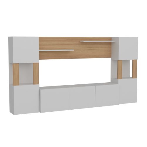 Woody Fashion TV jedinica, Lore - White, Teak slika 4