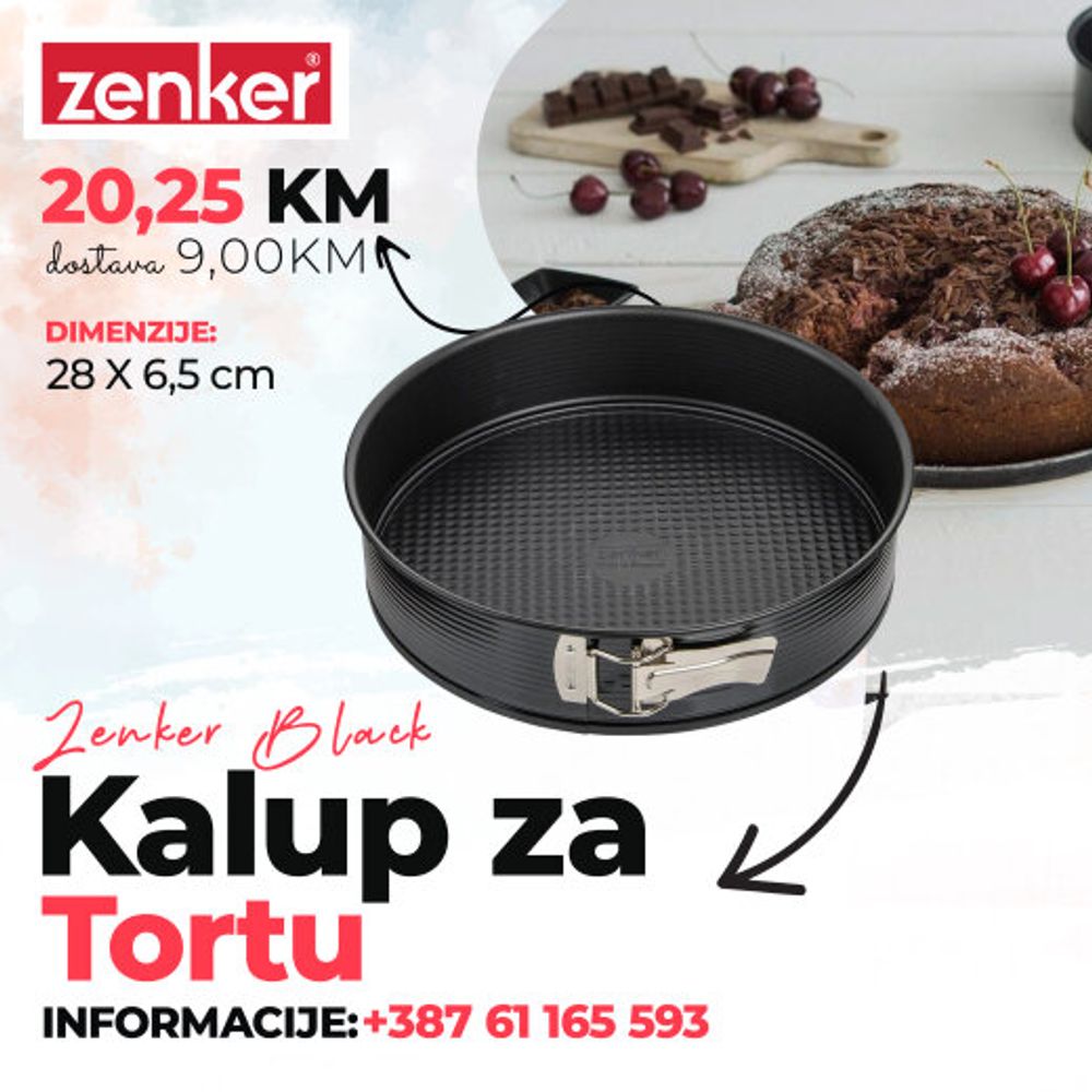Zenker Kalup za tortu 28x6.5 cm Black slika 1