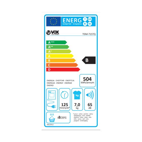 VOX sušilica rublja TDM 715 TQ  slika 2