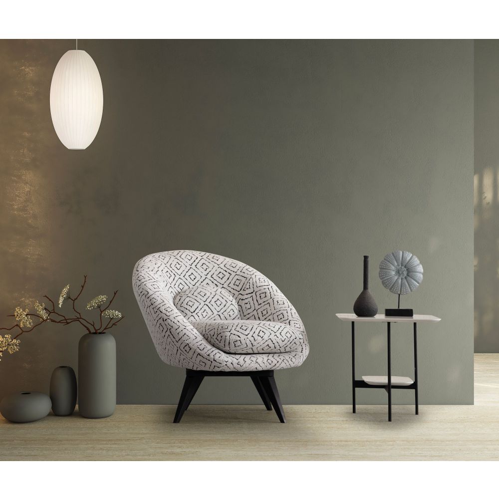 Wing Chair Caprice - Bijela i Crna slika 1