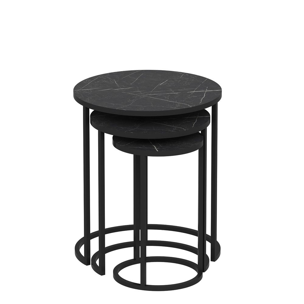 Nesting Table Gloria - Crna (3 komada) slika 4