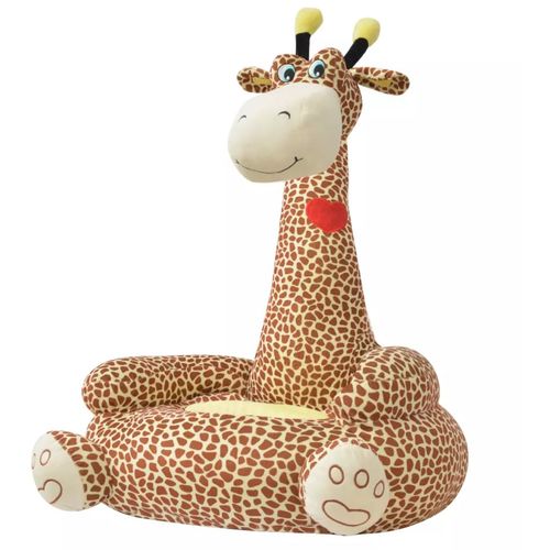 Plišana dječja fotelja u obliku žirafe smeđa slika 1