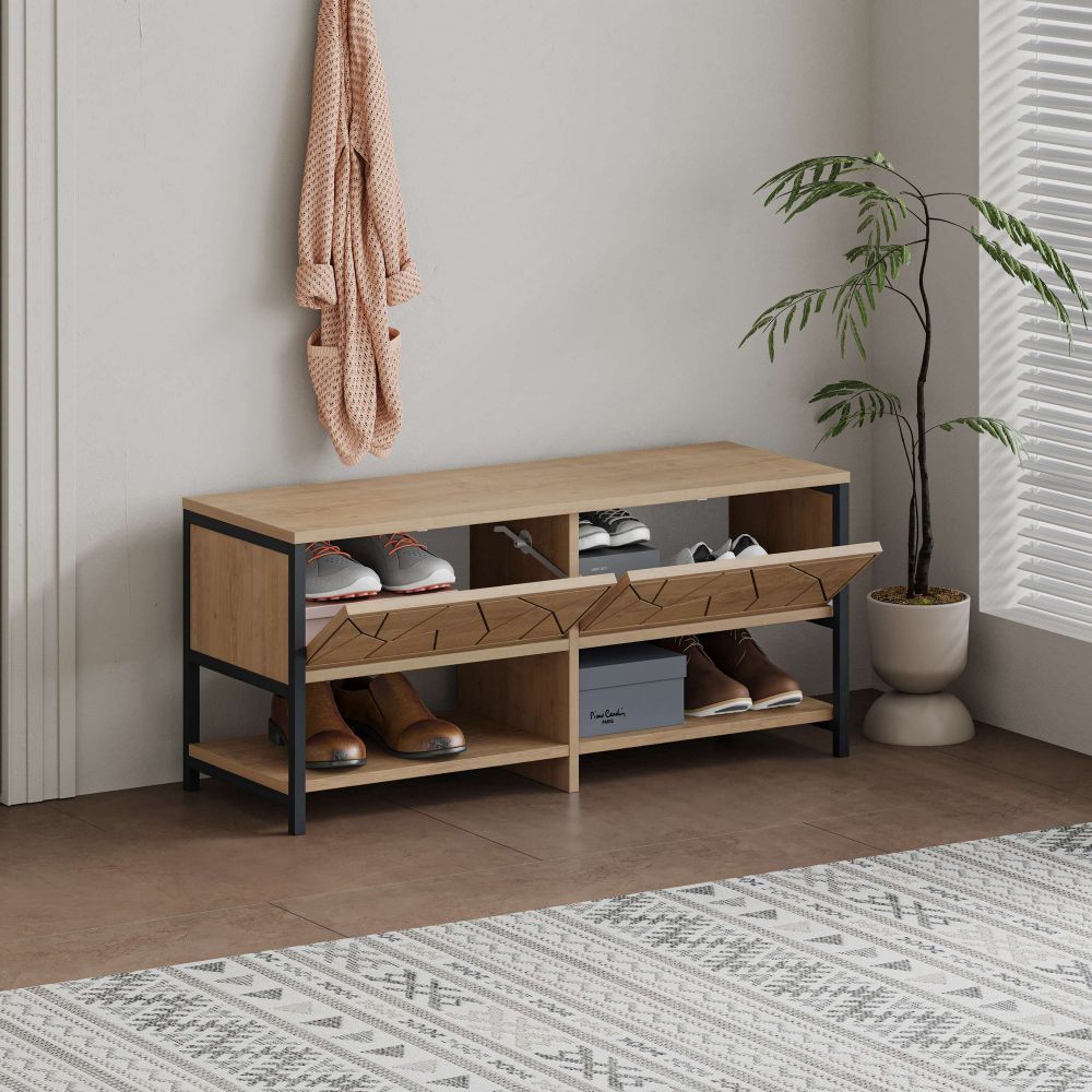 Ormar za cipele "Inola Shoe Bench" - boje: safir i hrast slika 3