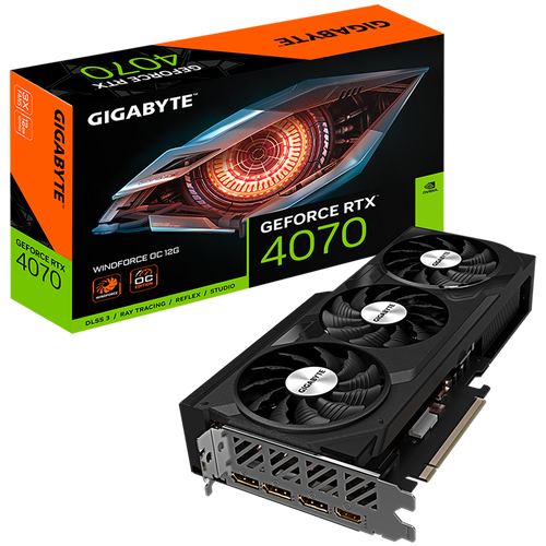 Grafička kartica GIGABYTE NVIDIA GeForce RTX 4070 WINDFORCE OC 12GB, GDDR6X 12GB/192bit, PCI-E 4.0, 1x HDMI, 3x DP, Retail slika 1