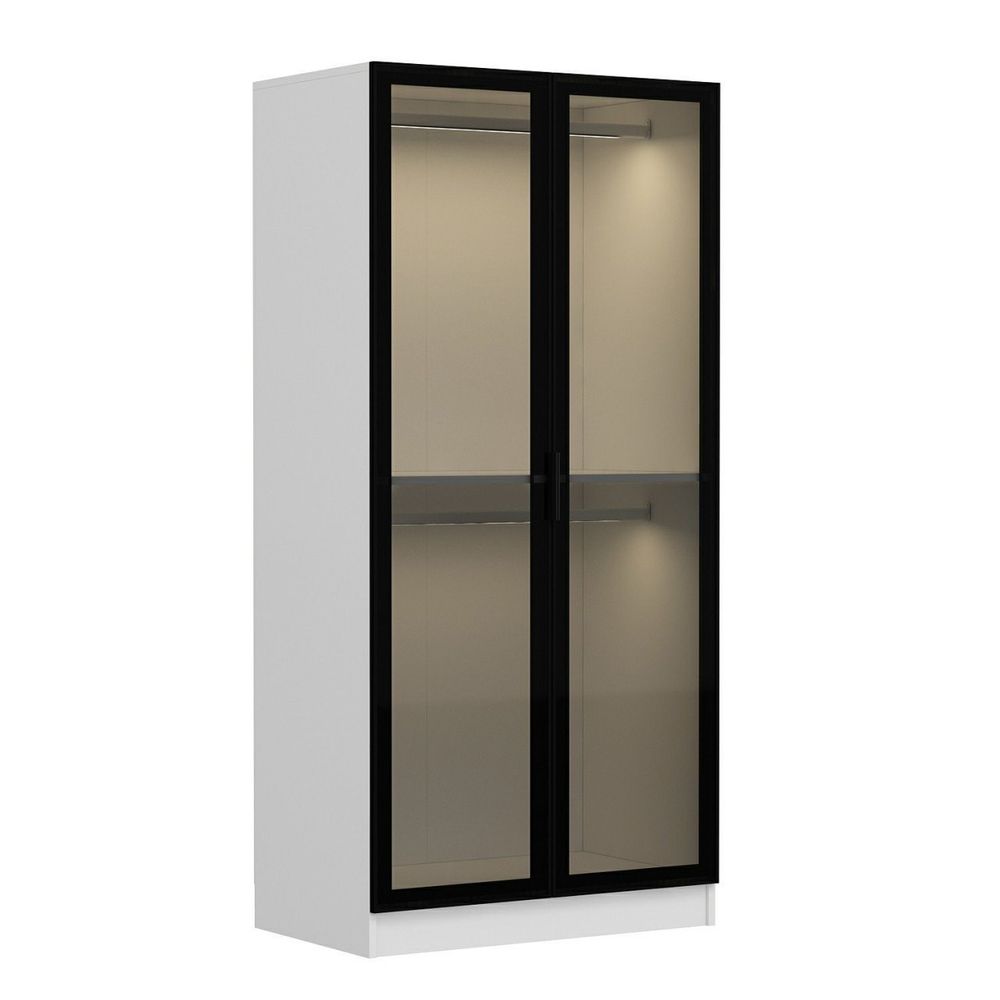 Kale Glass Black - Ormar 190 cm Crno-Bijeli slika 7