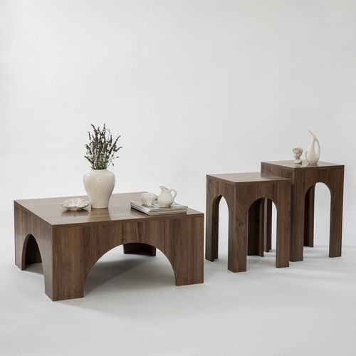 Collesium 2 - Walnut Walnut Coffee Table Set slika 6