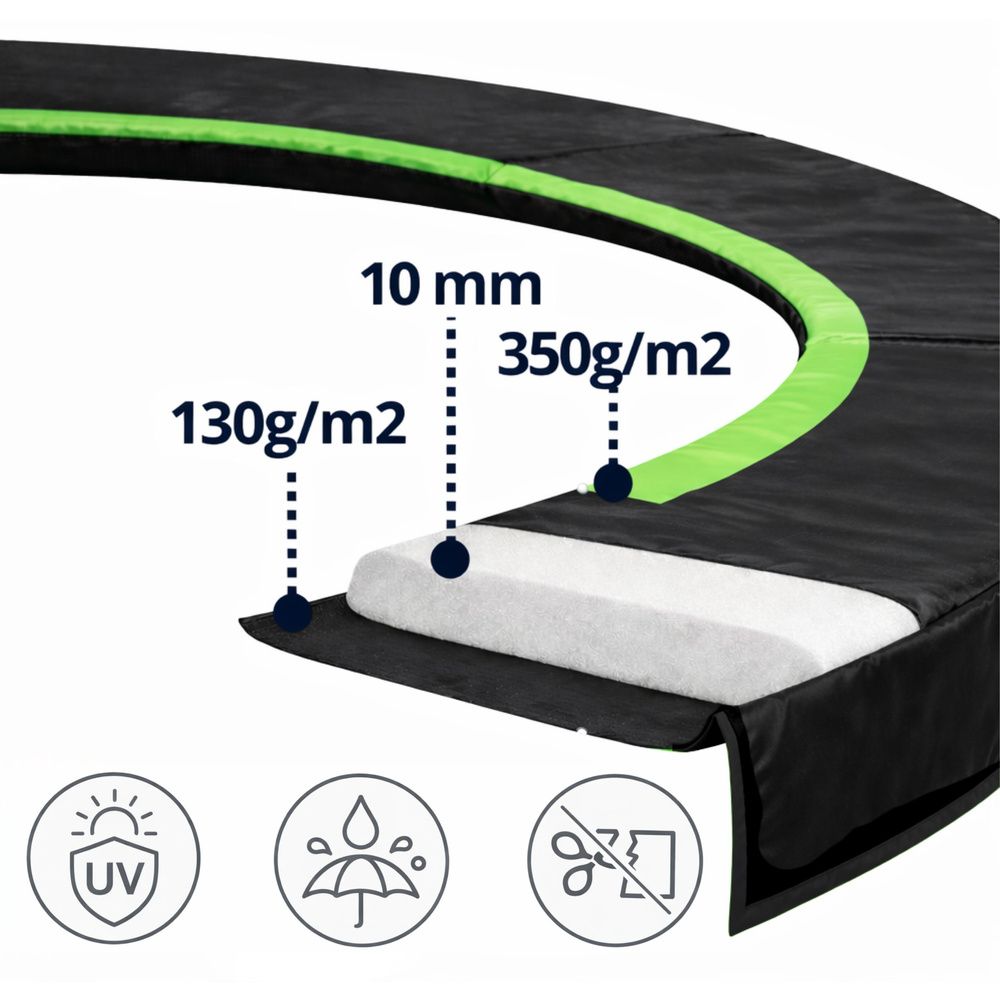 Lean opružna podloga za trampolin crna 305-312 cm 10 ft slika 3