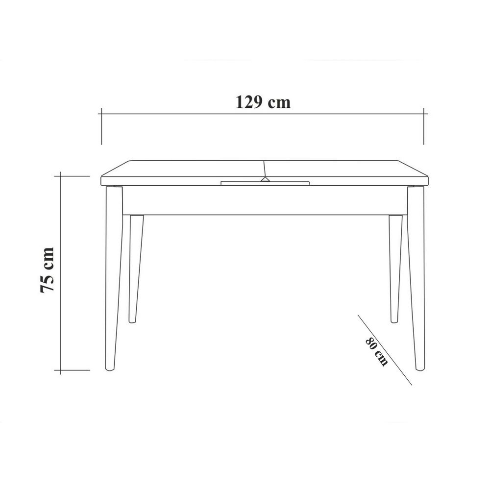Vina 1048 - 3 - Atlantic, Tamnoplava Ekstenzibilna Trpeza i Set Stolica (4 Komada) slika 12