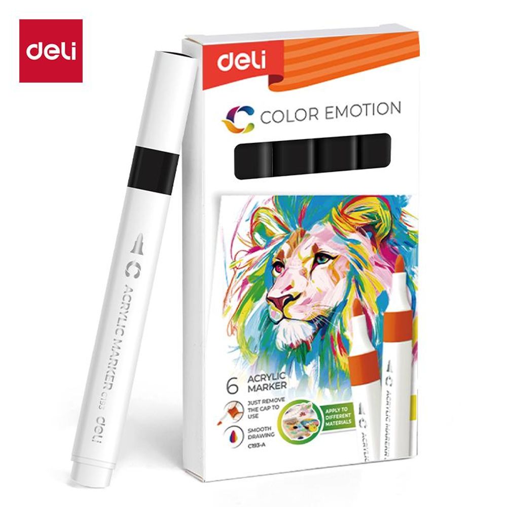AKRILNI MARKER DELI CRNI COLOR EMOTION EC193A-Black 10 slika 1
