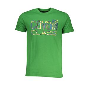 CAVALLI CLASS GREEN MEN'S SHORT SLEEVED T-SHIRT