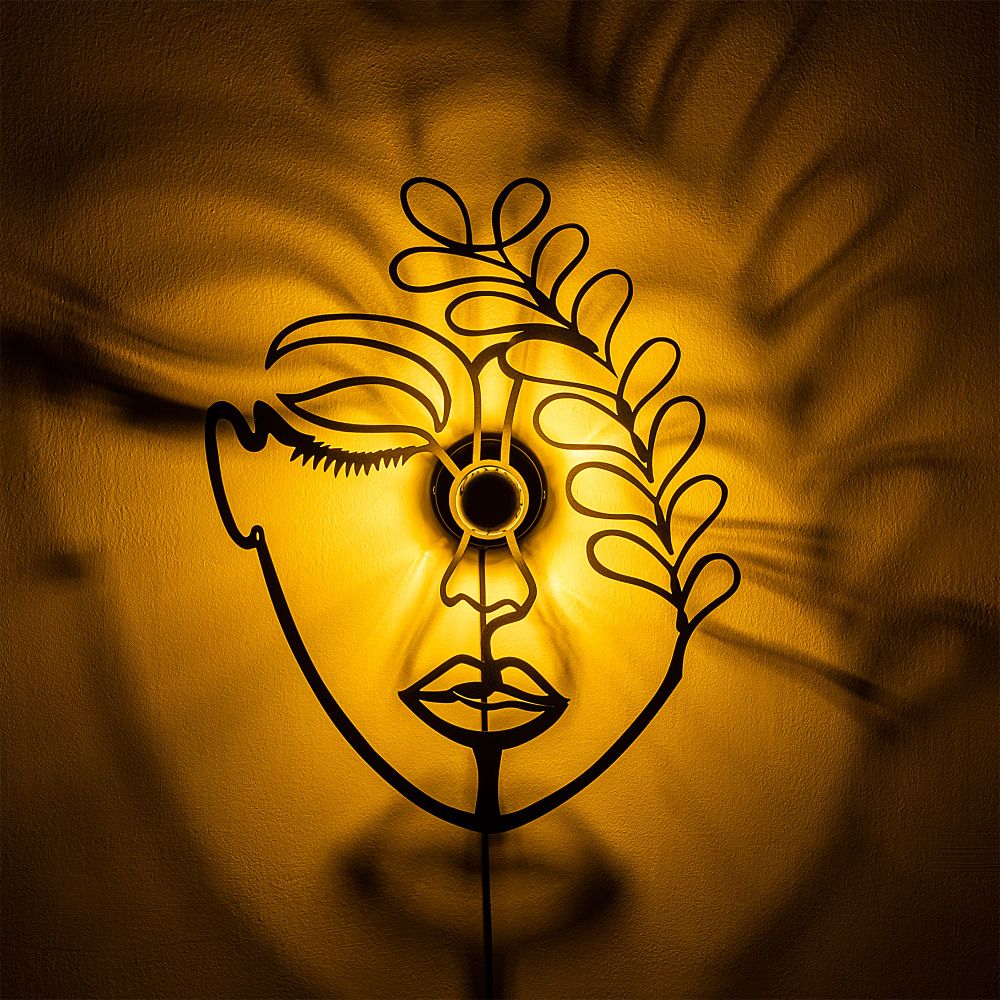 Zidna lampa Flower Faced V2 u crnoj boji slika 4
