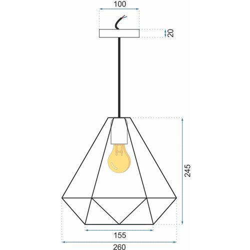 TOOLIGHT TROKUTASTA GEOMETRIJSKA STROPNA SVJETILJKA CRNA APP252-1CP slika 11