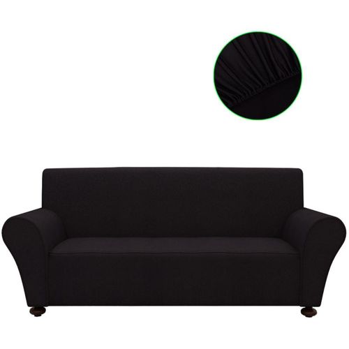 131081 Stretch Couch Slipcover Black Polyester Jersey slika 1
