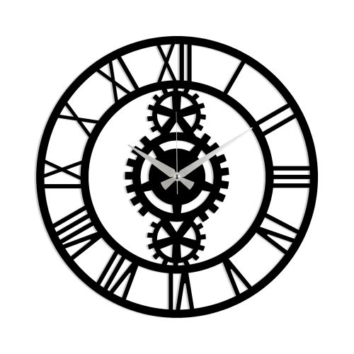 Wallity Ukrasni metalni zidni sat, Metal Wall Clock 3 - Black slika 2