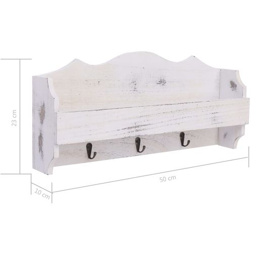 284231 Wall Mounted Coat Rack White 50x10x23 cm Wood slika 7