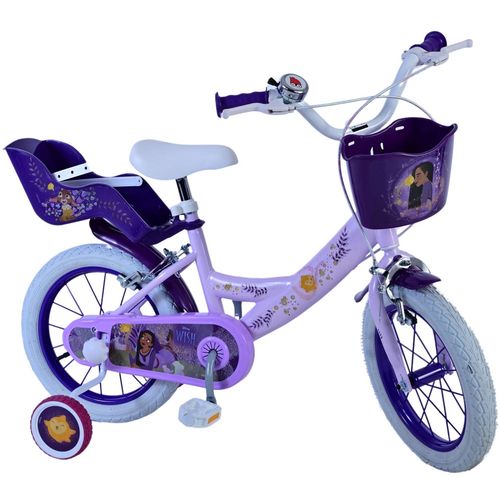Dječji bicikl Disney Wish 14" s dvije ručne kočnice ljubičasti slika 2